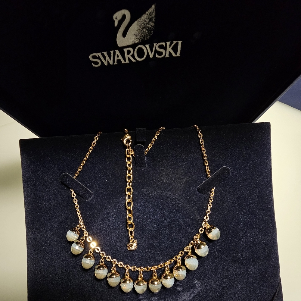 🇦🇹 Swarovski Crystal Beads Gold-Plated Necklace - Picture 3 of 16